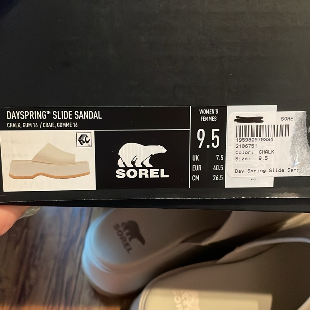 Sorel Cream Dayspring Slide Platform Slide Sandals NWT’s Size 9.5 - Picture 9 of 9